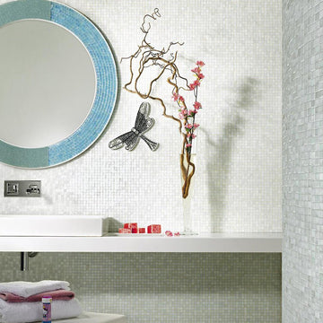 Snow, 5/8" x 5/8" Glass Tile | Mosaic Pool Tile by SICIS