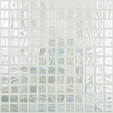 Snow White Iridescent Glass Tile by Vidrepur