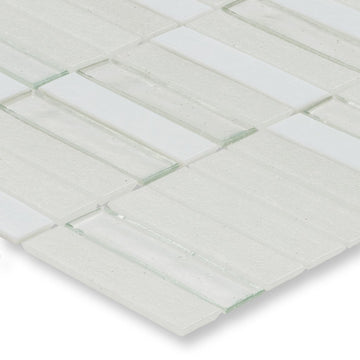 Snowfall, 1" x 4" Glass Mosaic Tile | E14SNOWXXS | American Glass Mosaics