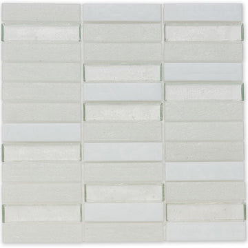Snowfall, 1" x 4" Glass Mosaic Tile | E14SNOWXXS | American Glass Mosaics