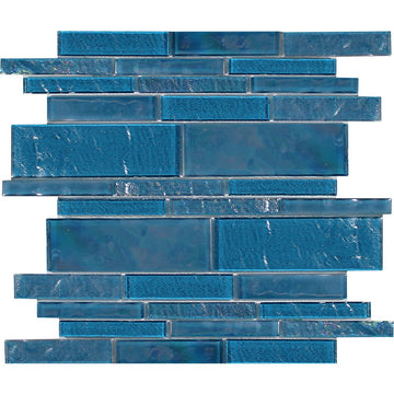 Treasure Series Topazstone Linear Mosaic Tile | TASTREATOPAZSTML | Tesoro Glass Tile
