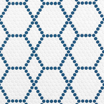 Tulle Coastal, Hexagon Mosaic Tile | Geometro Glass Tile
