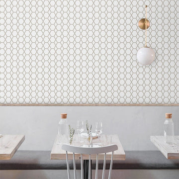 Tulle Country, Hexagon Mosaic Tile | Geometro Glass Tile