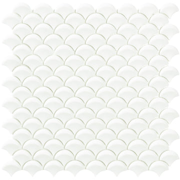White Matte 3D Fish Scale Mosaic | Soul Extreme Collection by Vidrepur