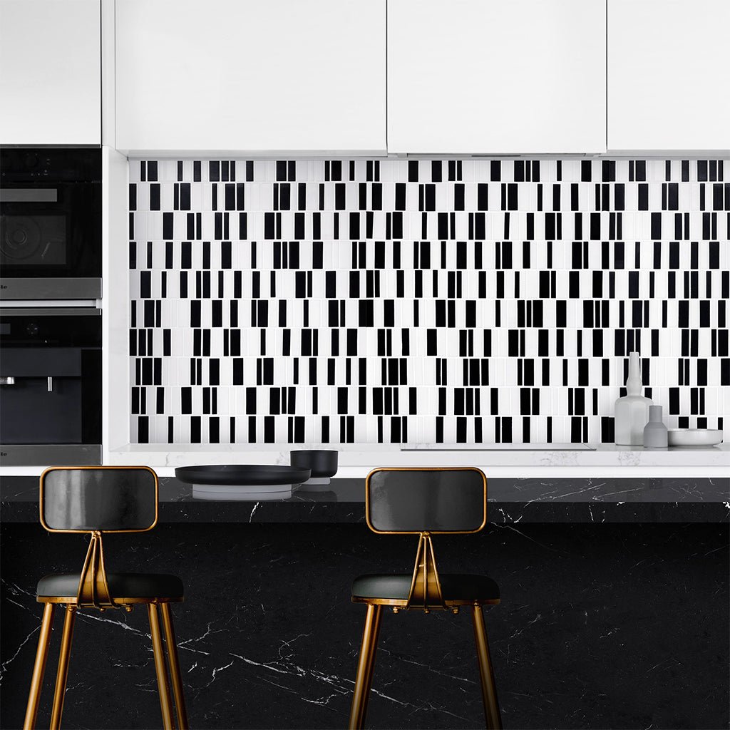 Barcode Pattern Tile Texture Barcode Series of Glass Tile | Mixed Mosaics by Geometro