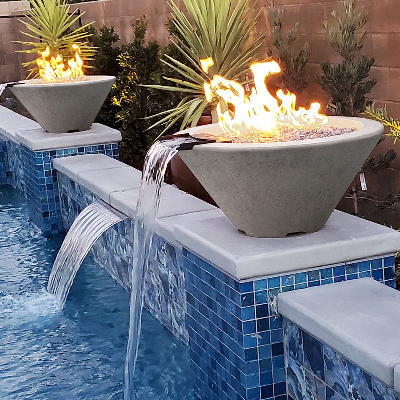 Fire Feature For Pool Fire & Water Features | Stylish Fire & Water Bowls for Swimming Pools