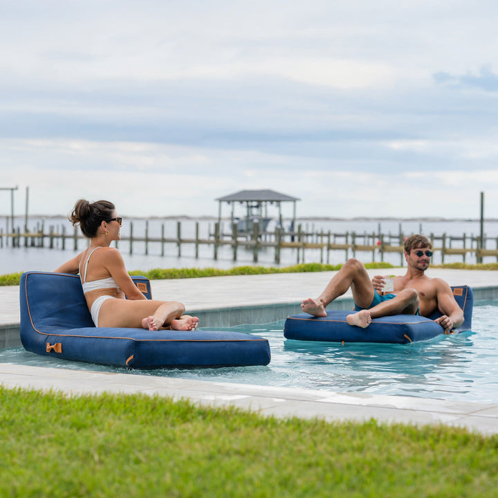 Lux Inflatable Chaise Pool Lounger with Sunbrella® Fabric