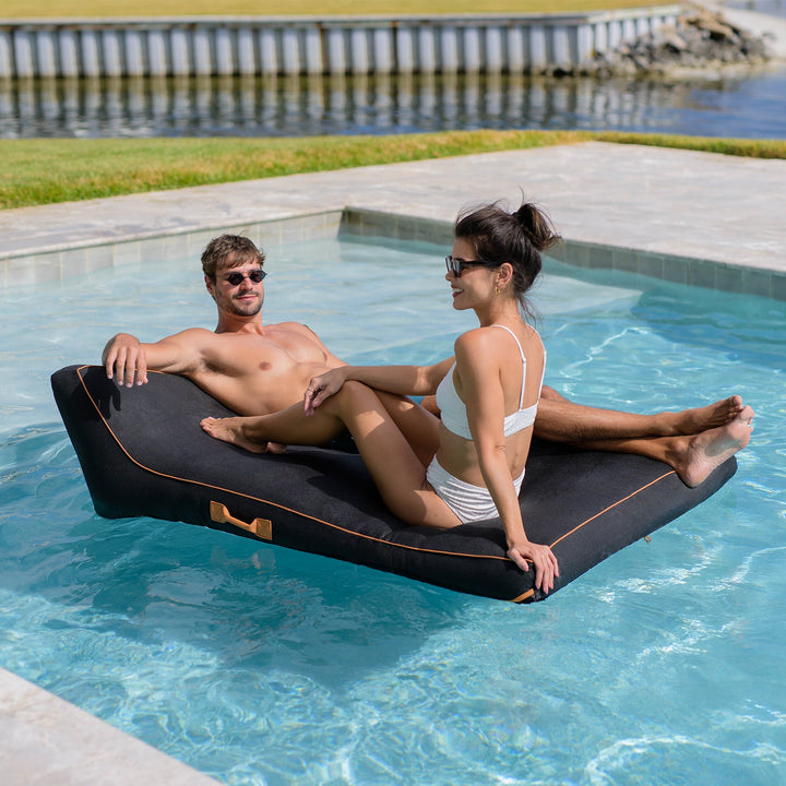 Lux Double Inflatable Chaise Pool Float with Sunbrella® Fabric