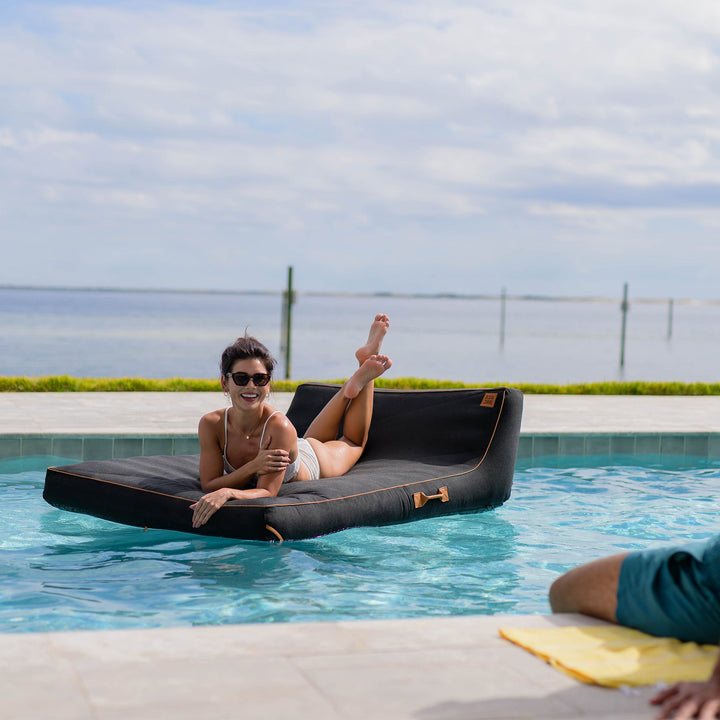 Lux Double Inflatable Chaise Pool Float with Sunbrella® Fabric