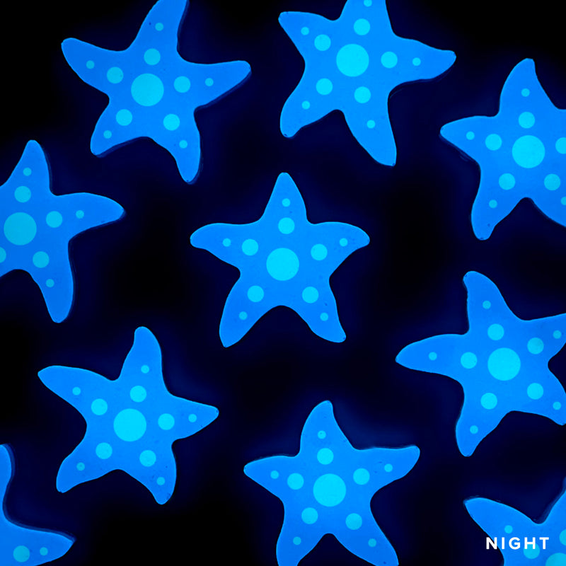 3" Dotted Mini Starfish Pool Mosaic | Glow in the Dark Pool Tile