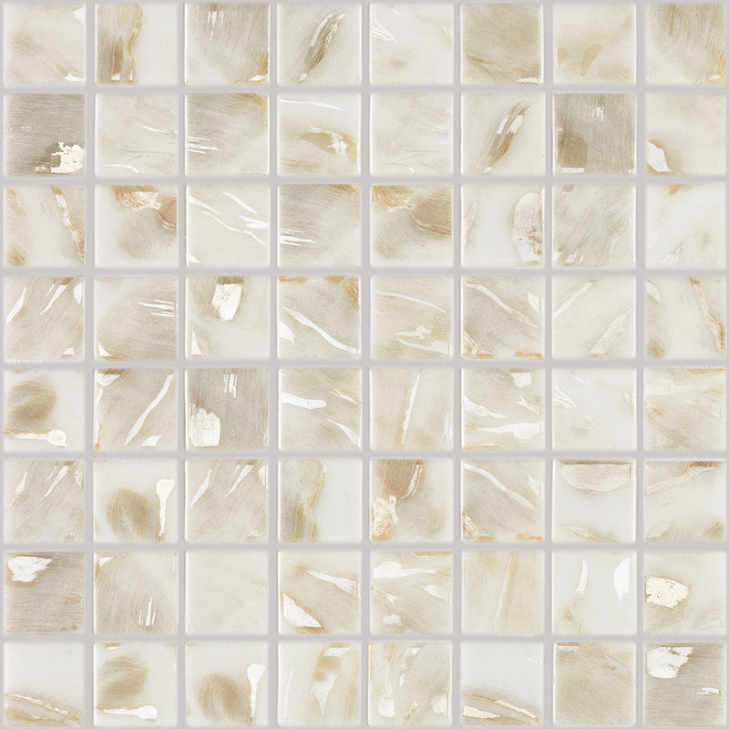 Oasis Marfil, 1.5" x 1.5" Glass Tile | Pool, Spa, & Kitchen Tile