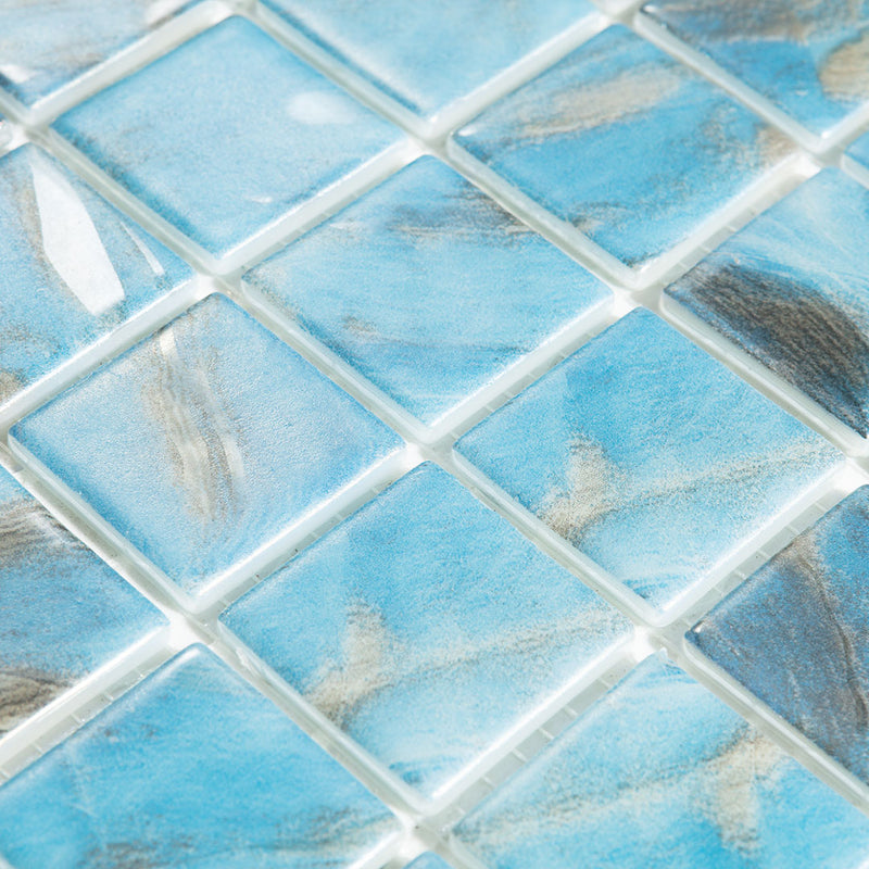 Oasis Blue, 1.5" x 1.5" Glass Tile | Pool, Spa, & Kitchen Tile