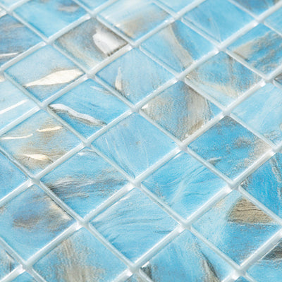 Oasis Blue, 1" x 1" Glass Tile | Pool, Spa, & Kitchen Tile