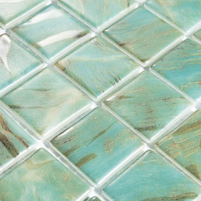 Oasis Turquoise, 1.5" x 1.5" Glass Tile | Pool, Spa, & Kitchen Tile