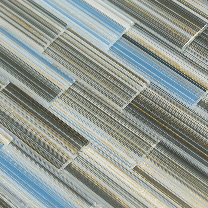Cerulean Gold 1.5" x 4" glass tile