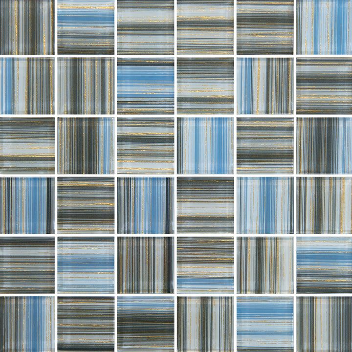 Cerulean Gold 2" x 2" Glass Tile