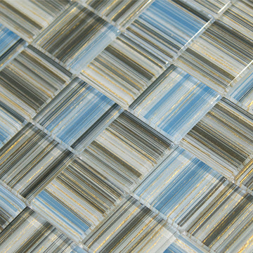 Cerulean Gold 2" x 2" Glass Tile