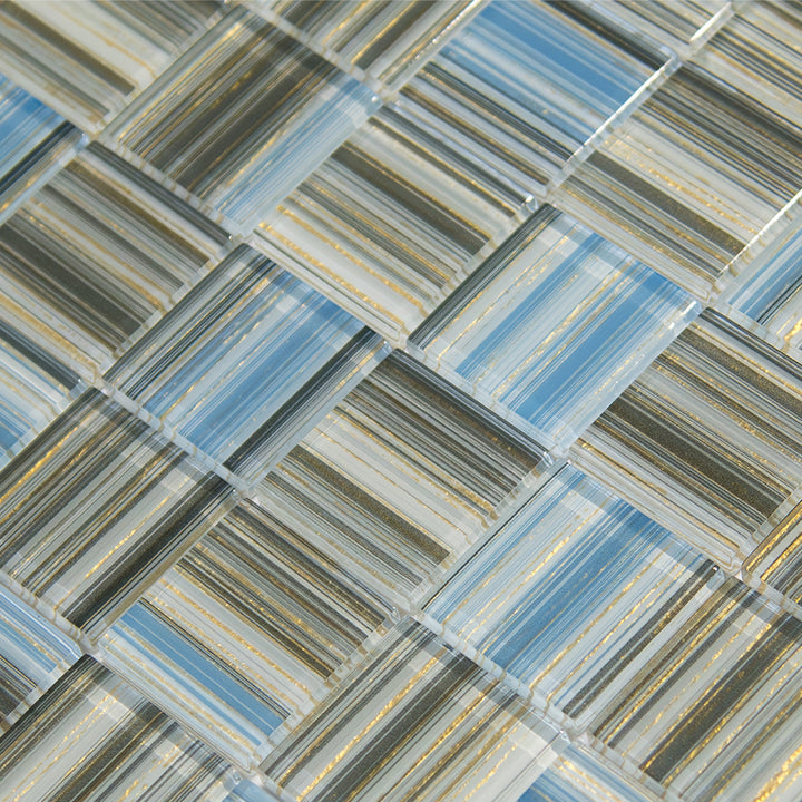 Cerulean Gold 2" x 2" Glass Tile