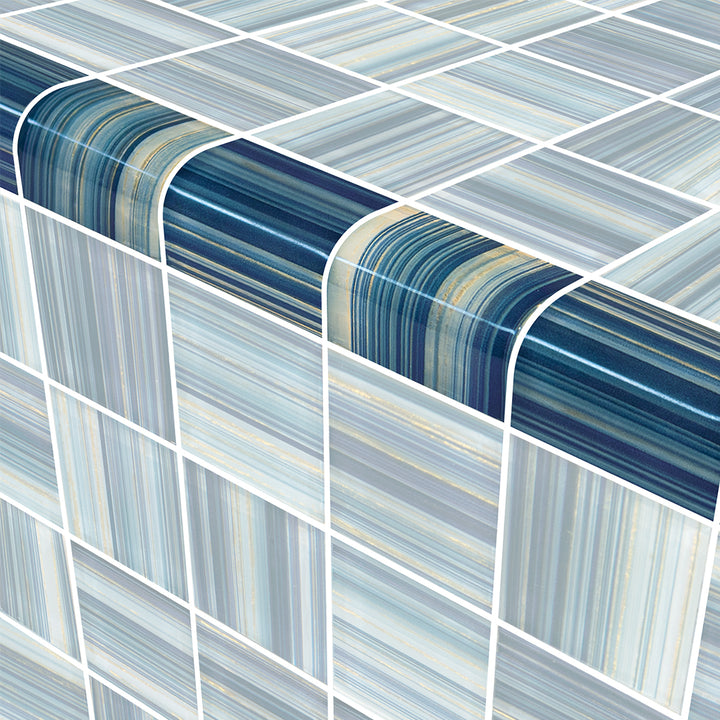Indigo Gold 2" x 2" Trim Glass Tile