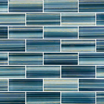 Indigo Gold 1.5" x 4" glass tile