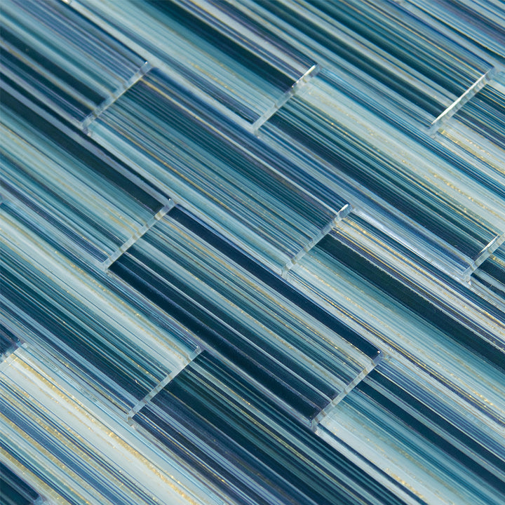Indigo Gold 1.5" x 4" glass tile