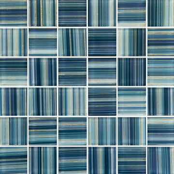 Indigo Gold 2" x 2" glass tile