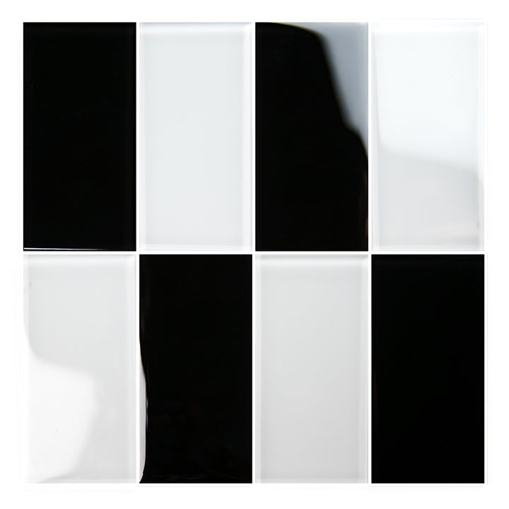 Jet Black 3" x 6" glass tile