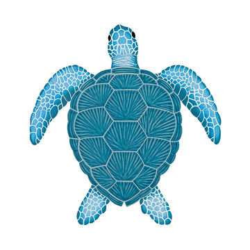 Aqua Loggerhead Turtle Mosaic by Artistry in Mosaics