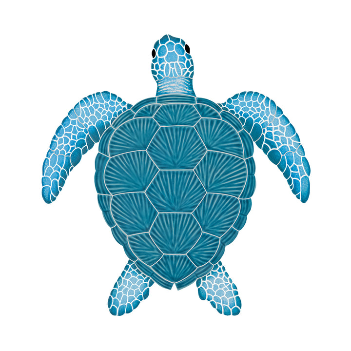 Aqua Loggerhead Turtle Mosaic by Artistry in Mosaics