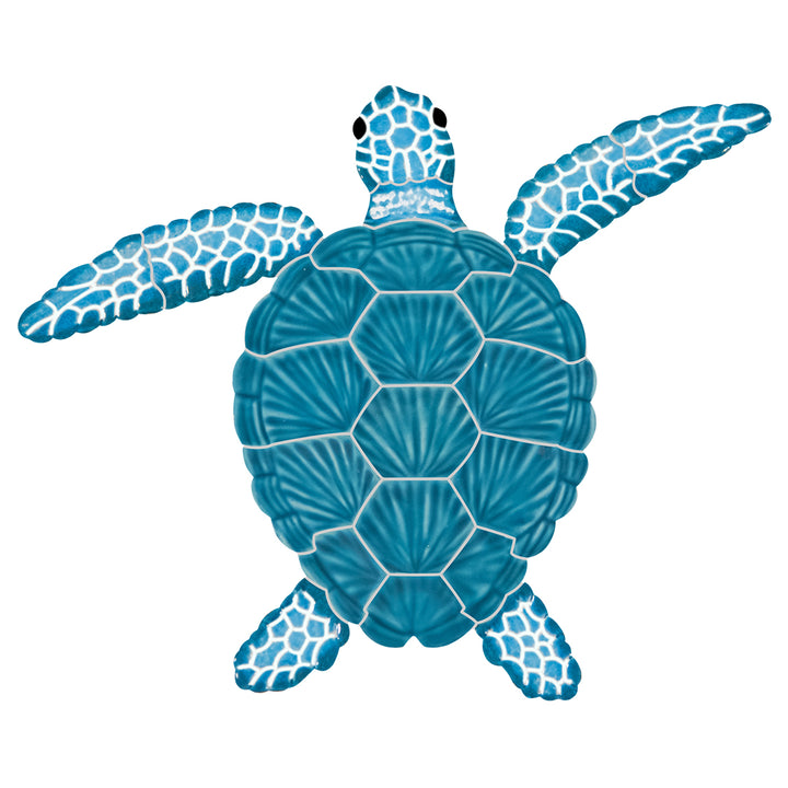 Aqua Loggerhead Turtle Mosaic by Artistry in Mosaics