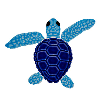 TLMBLUAB Loggerhead Turtle A Mini - 4" Blue Artistry in Mosaics