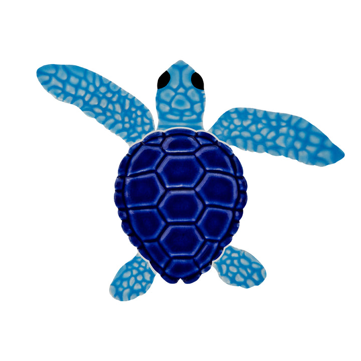TLMBLUCB Loggerhead Turtle C Mini - 4" Blue Artistry in Mosaics