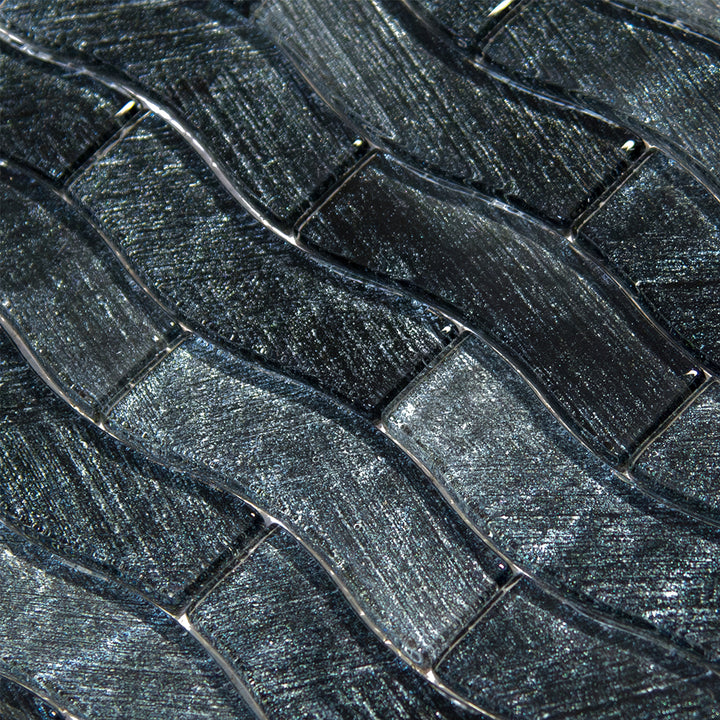 Midnight Current Field 1" x 4" Glass Tile