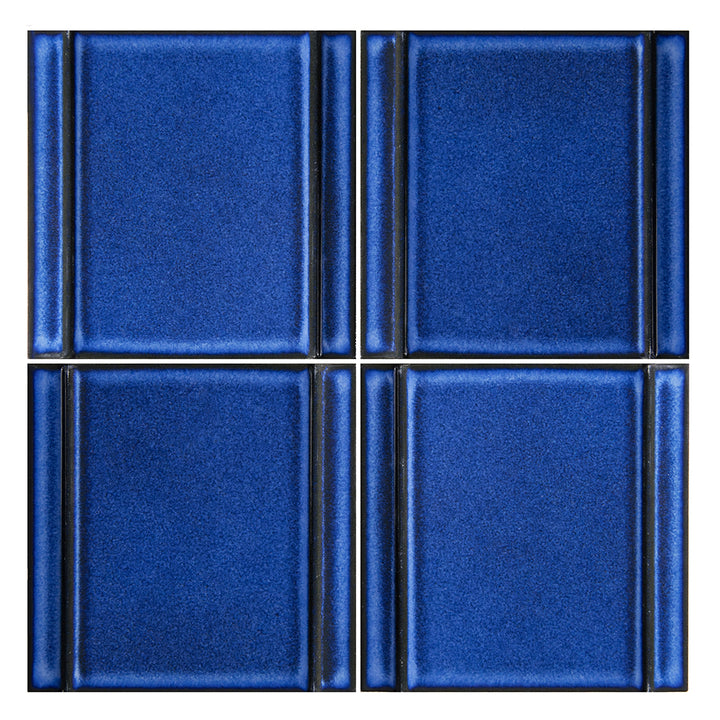 Ruri Blue Relief A, 6" x 6" Porcelain Tile
