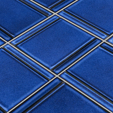 Ruri Blue Relief A, 6" x 6" Porcelain Tile