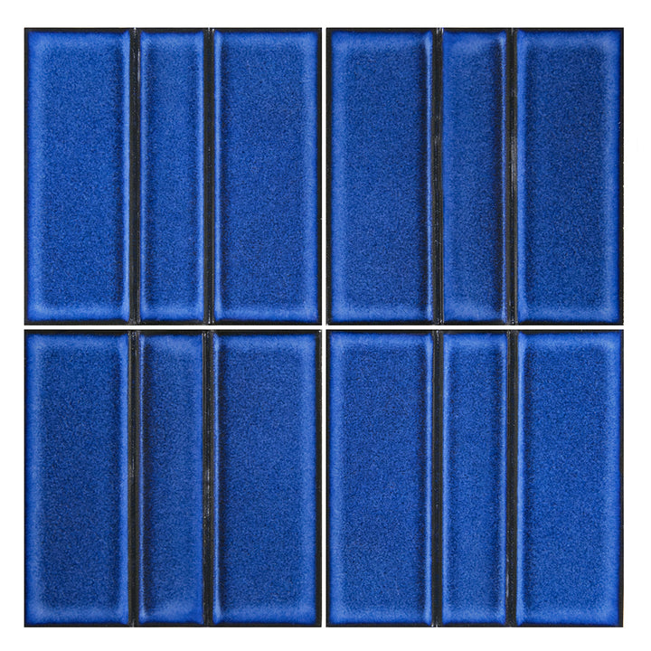 Ruri Blue Relief B, 6" x 6" Porcelain Tile