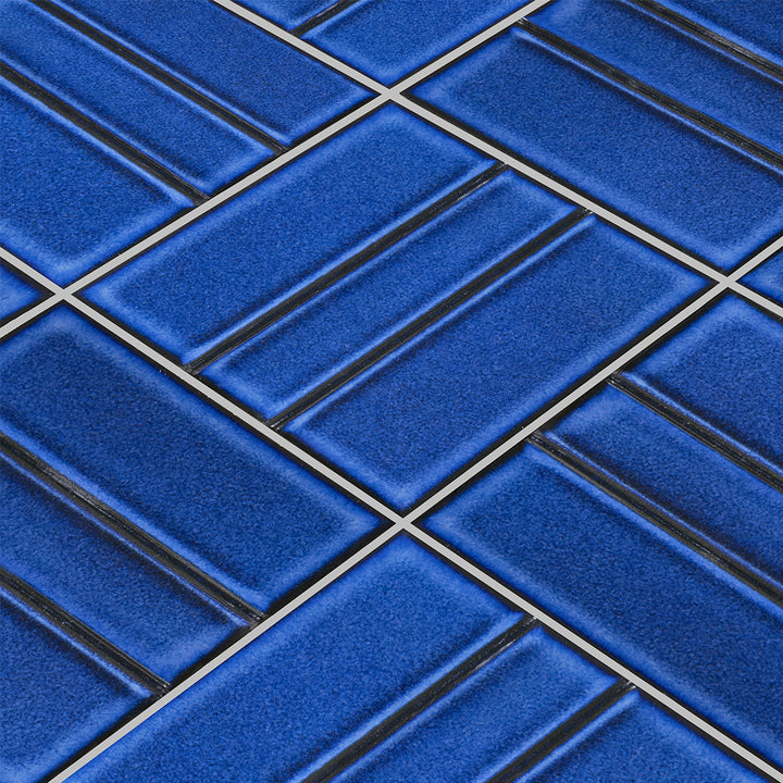 Ruri Blue Relief B, 6" x 6" Porcelain Tile