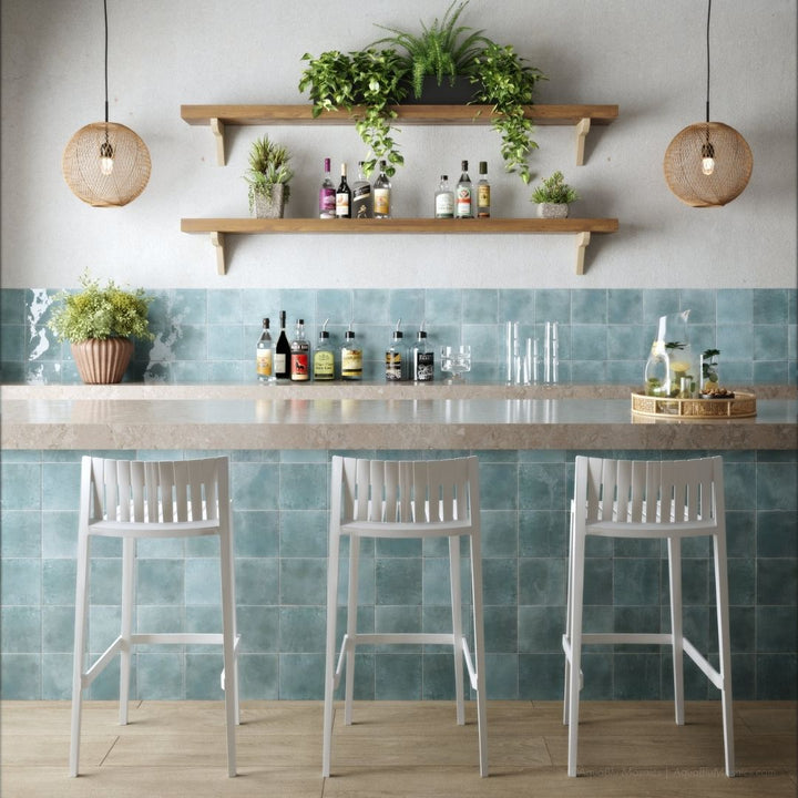 Agadir Agua, 5.8" x 5.8" | Porcelain Tile for Interiors & Exteriors