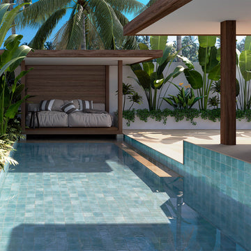 Agadir Agua, 5.8" x 5.8" | Porcelain Tile for Interiors & Exteriors