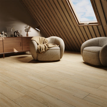 Agra Fort Beige, 8" x 48" | Porcelain Wood-Look Floor Tile