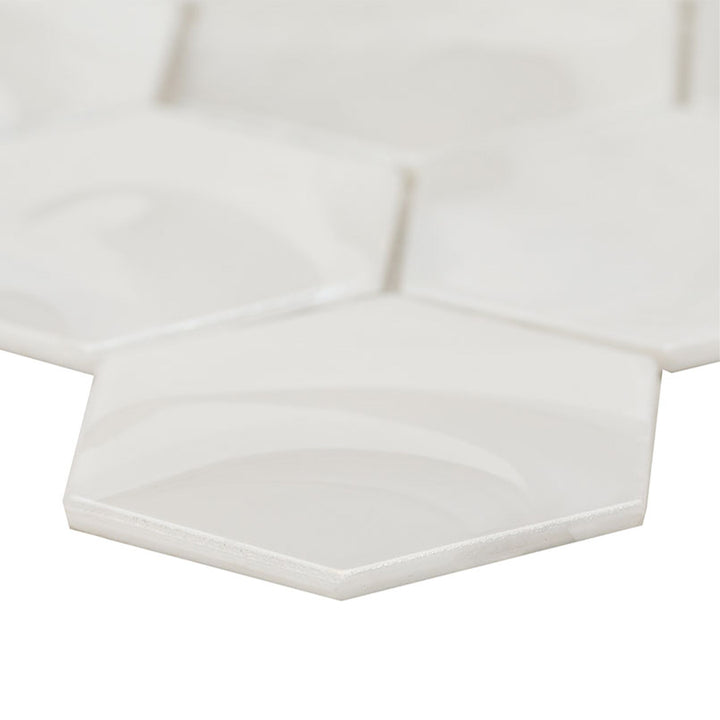 Akoya Pearl, Hexagon Glass Tile | Kitchen Backsplash & Bathroom Tile