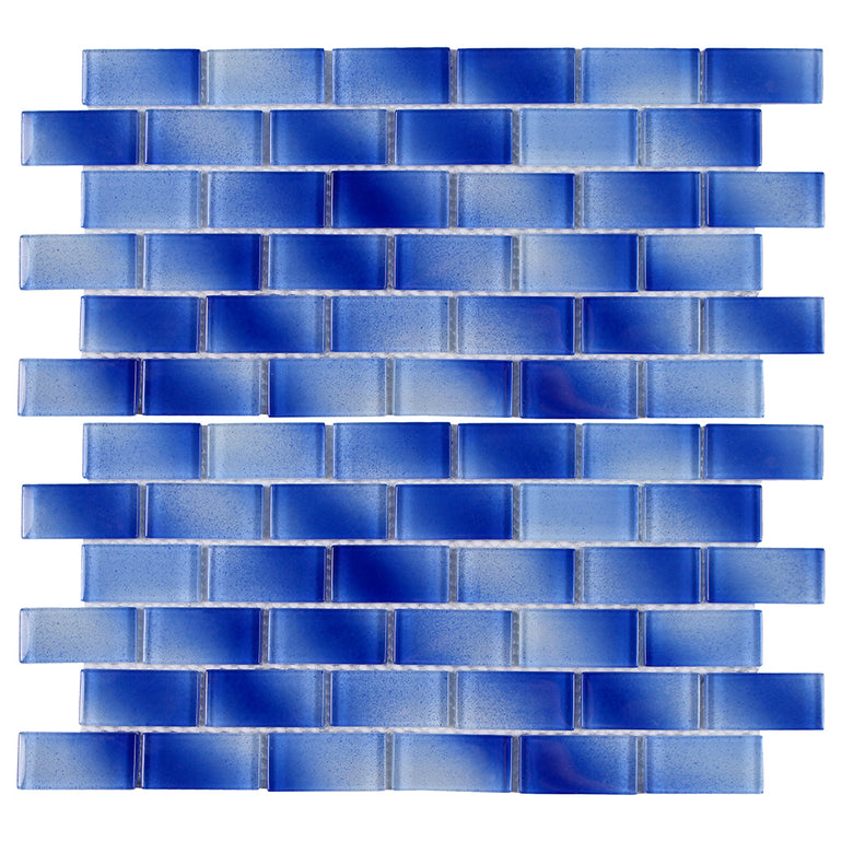 Alpha Cobalt, 1" x 2" Mosaic Tile | TAEALPHCOBALT12 | Glass Pool Tile