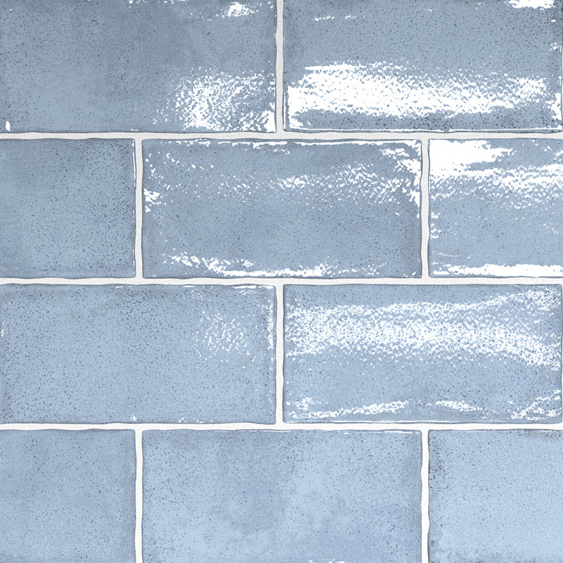 Altea Ash Blue, 3" x 6" Ceramic Tile | Zellige-Look Tile