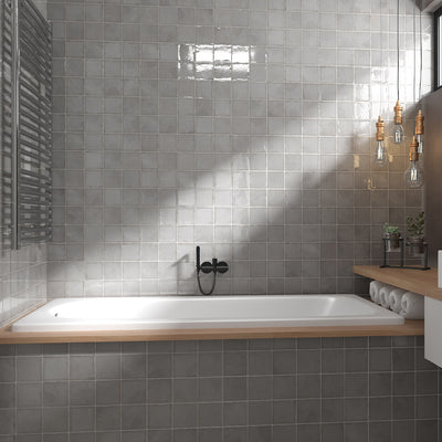 Altea Smoke, 4" x 4" Ceramic Tile | Zellige-Look Tile
