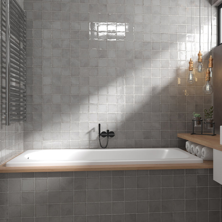 Altea Smoke, 4" x 4" Ceramic Tile | Zellige-Look Tile
