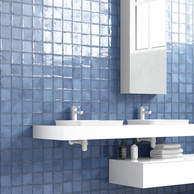 Altea Thistle Blue, 4" x 4" Ceramic Tile | Zellige-Look Tile