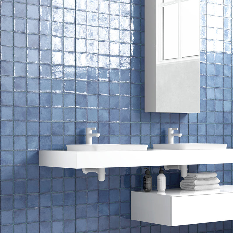 Altea Thistle Blue, 4" x 4" Ceramic Tile | Zellige-Look Tile