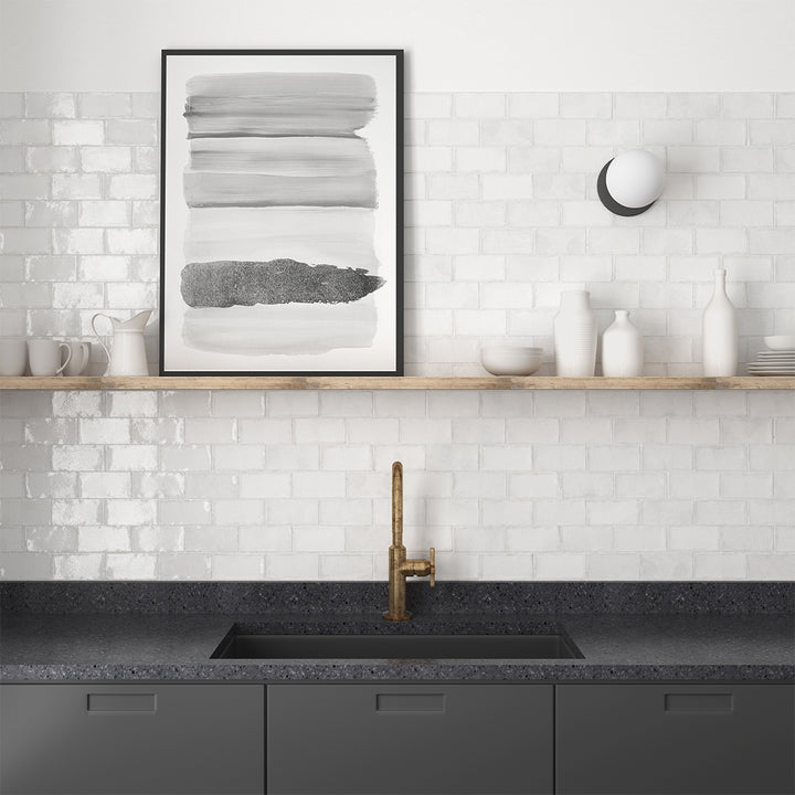 Altea White, 3" x 6" Ceramic Tile | Zellige-Look Tile