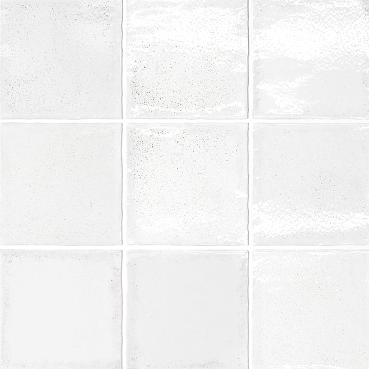 Altea White, 4" x 4" Ceramic Tile | Zellige-Look Tile