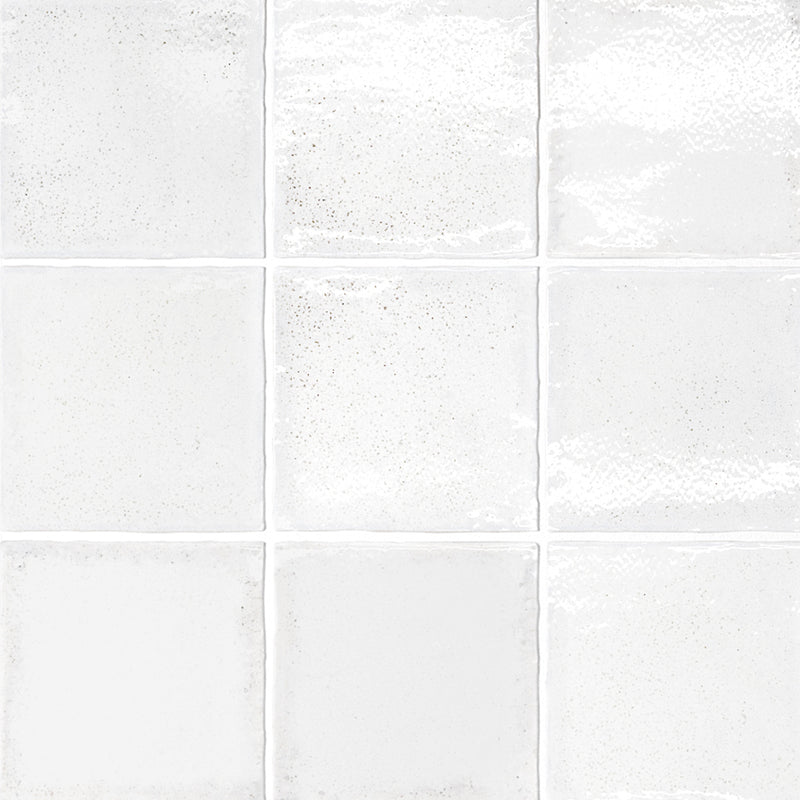 Altea White, 4" x 4" Ceramic Tile | Zellige-Look Tile
